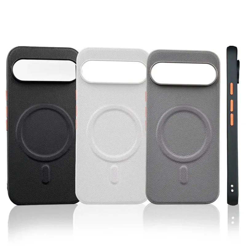 Magnetic Plain Leather Protective Phone Case and Back Cover