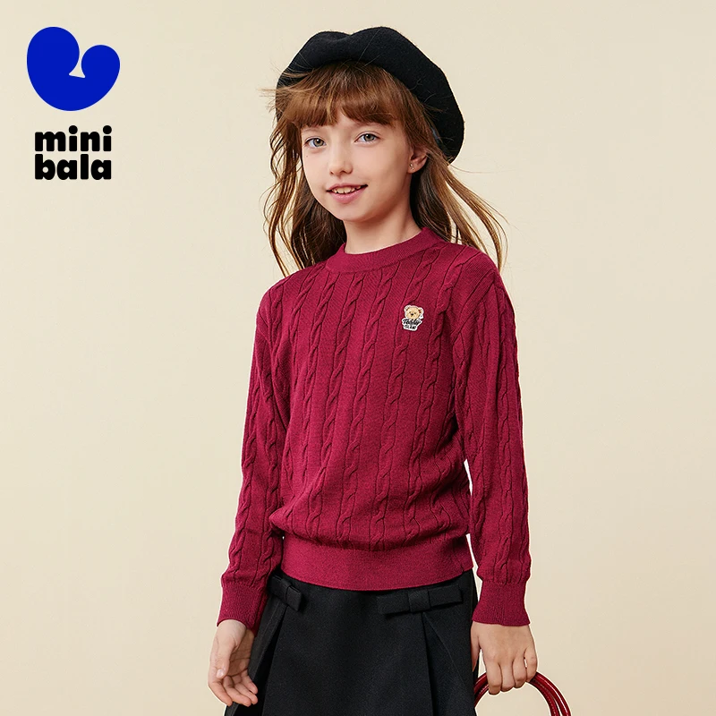 미니 발라 키즈 울 스웨터 2025 겨울 신상 피부 친화적 부드러운 니트 풀오버