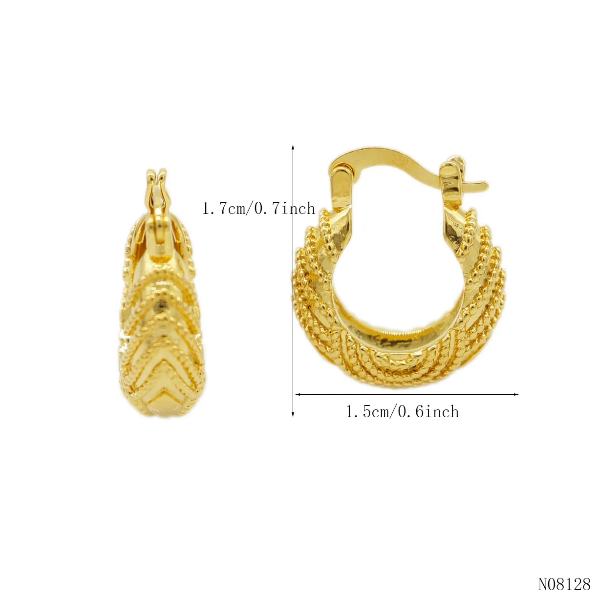 Adixyn Small Size Stud Earrings for Women Girls Gold Color Jewelry Birthday Party Gift African Saudi Arabia Ornaments N08128