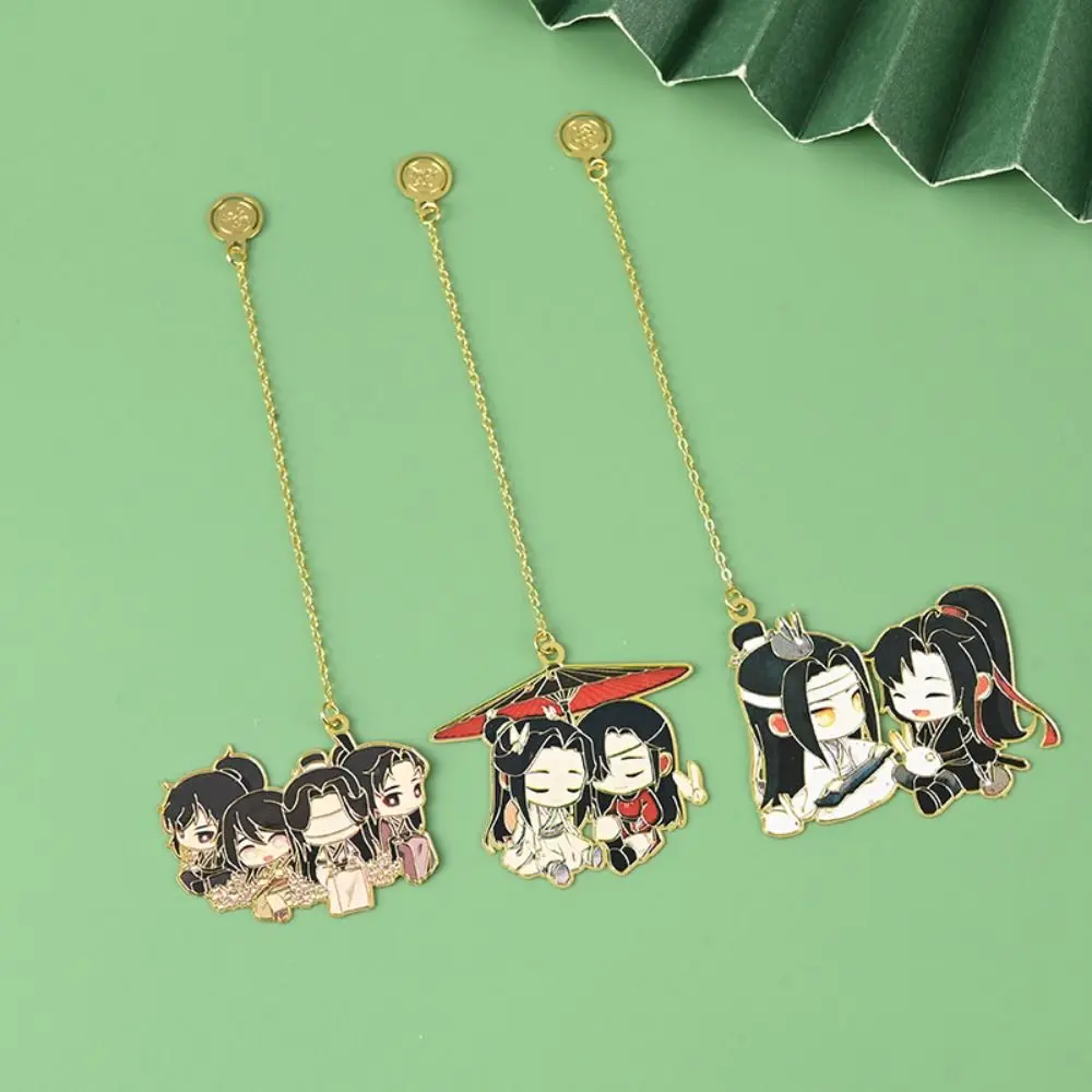 Creative Copper Anime Bookmark Multicolor Page Marker Book Clip Mo Dao Zu Shi Grandmaster Metal Hollowing Bookmark Friends metal bookmark,bookmark page holder,bookmarks stationery supplies