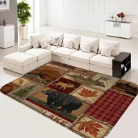Bear Moose Wildlife Carpet for Living Room Decor Sofa Table Large Area Rugs Kitchen Hallway Balcony Rug Bedroom Entrance DoorMat 1