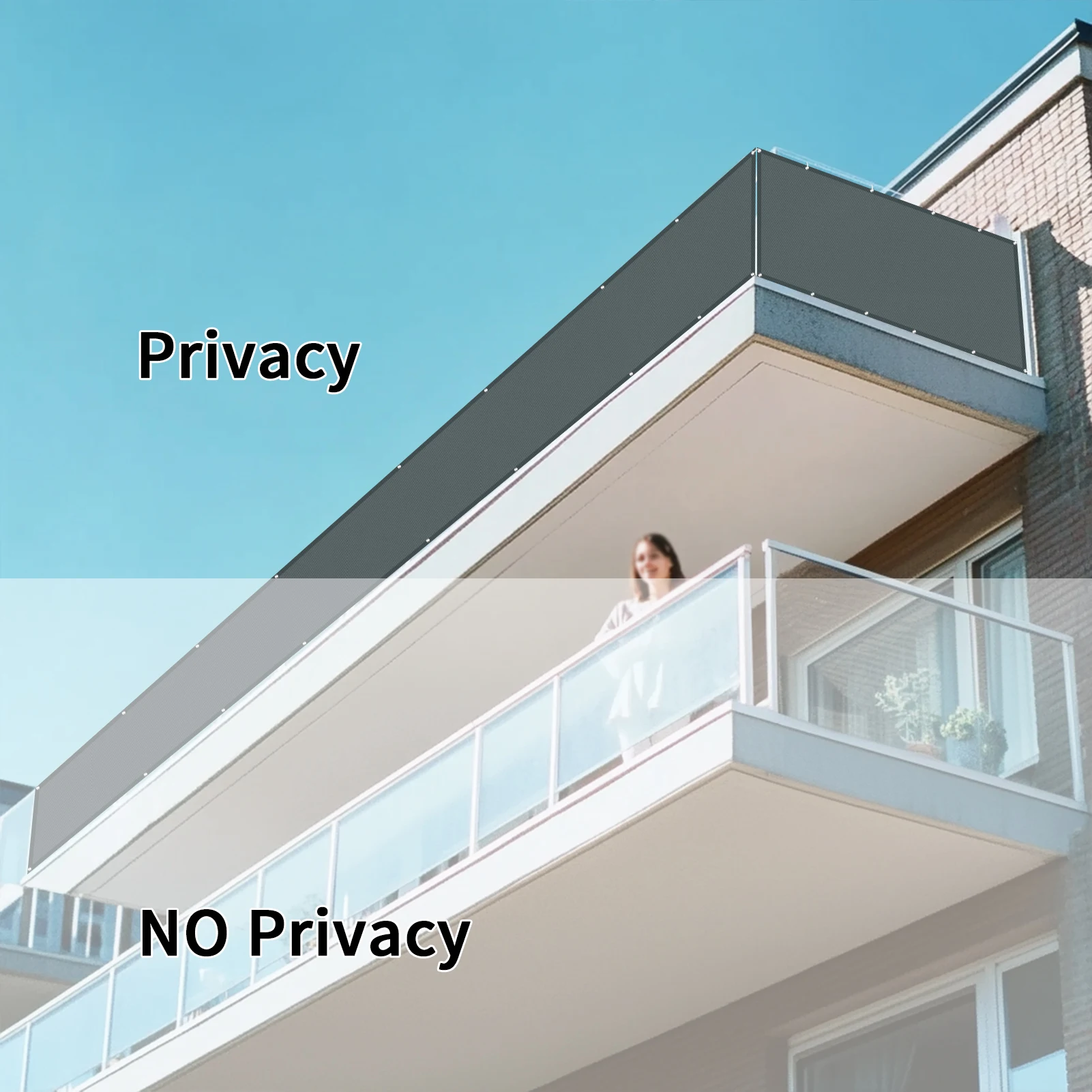 300-600CM Privacy Fence Screen Polyester Patio Privacy Screen Shade Cloth Fence Covering for Outdoor Balcony Yard Panel Garden - Image 3