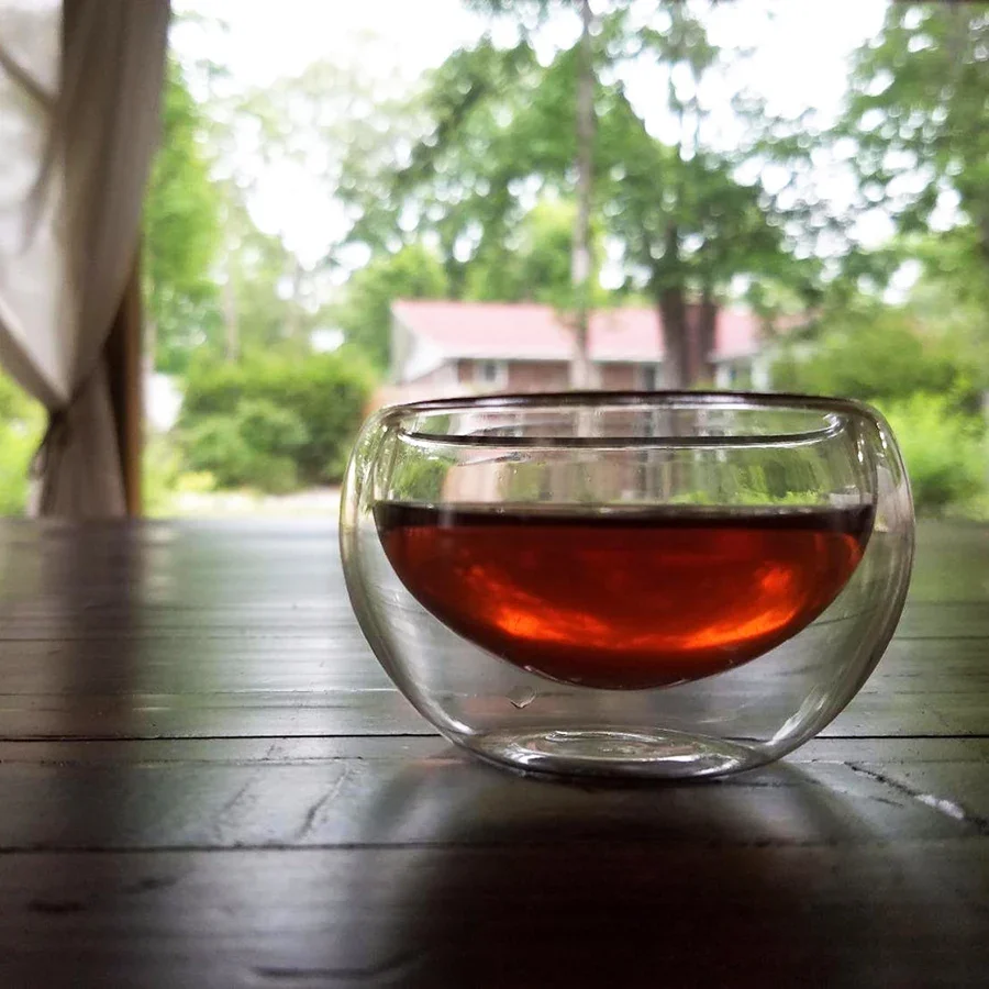 UPORS 50ML Double Wall Glass Tea Cup Insulated Teacups Handcraft Heat Resistant Chinese Kung Fu Tea Cups BPA free Food Grade 1PC
