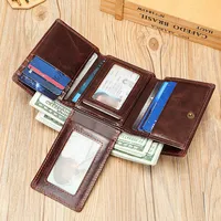 WESTAL RFID Blocking Men Wallets Genuine Leather Men's Wallet With Coin Pocket CardHolder with Muliti Card Slots Coin Purse 1134