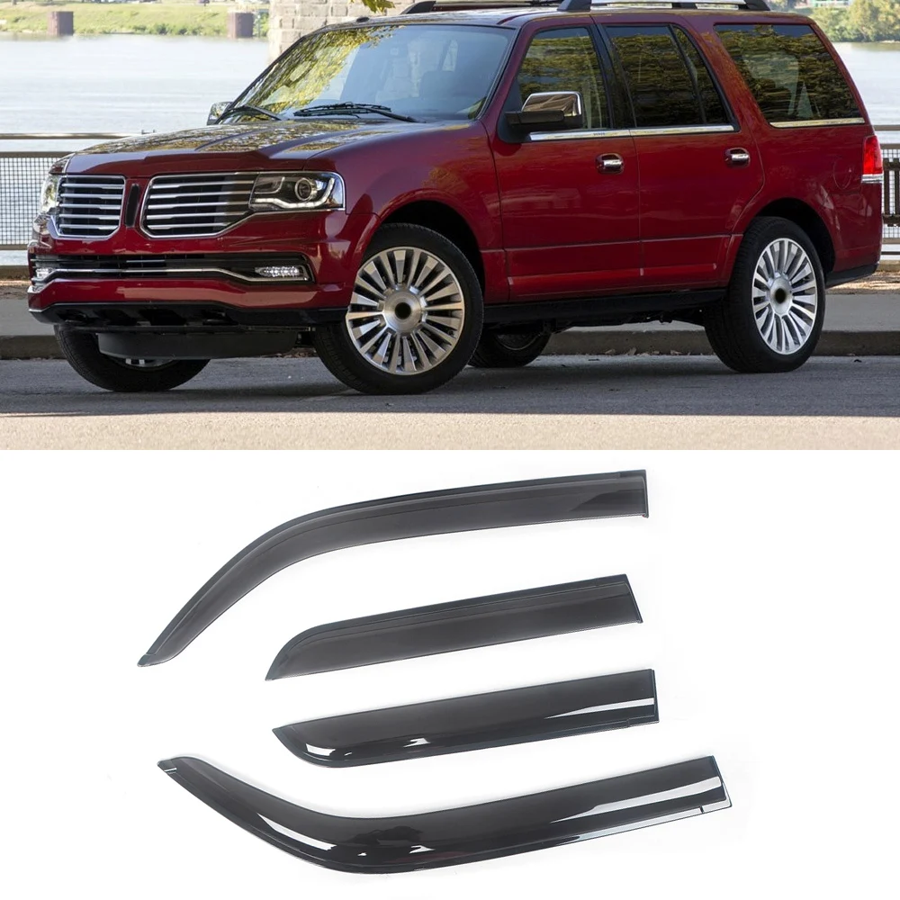 

Дефлекторы для боковых окон Lincoln Navigator 1998-2016, козырек от дождя для двери, черный козырек для защиты от дыма