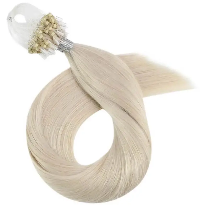 LaaVoo Micro Link Hair Extensions For Women 100% Real Brazilian Hair Straight Natural 14-22inch Remy Micro Ring Extension