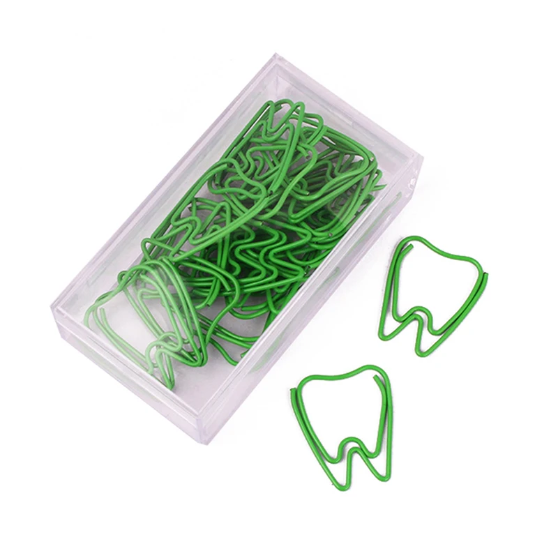

20Pcs Creative Tooth Shape Paper Clips Note Metal Paperclip Binder Clips Tooth Stationery Office Supplies