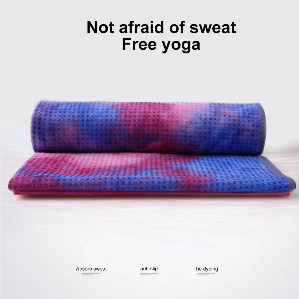 

Convenient Yoga Mat Quick-drying Hot Yoga Mat Towel with Anti-slip Grip Dots Extra Soft Reusable Workout Towel for Gym