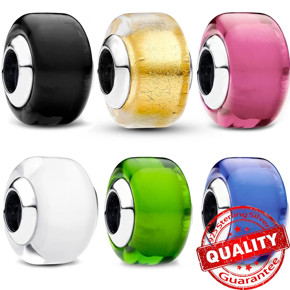 

New Creative Colorful Mini Murano Glass Charm Fit Pandora Moment Bracelet 925 Sterling Silver Women Necklace Jewelry Bead Making
