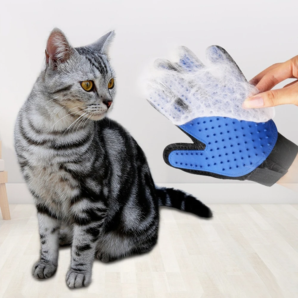Pet Glove Cat Grooming Glove Cat Hair Deshedding Brush Gloves Dog Comb for Cats Bath Hair Remover Clean Massage Brush for Animal