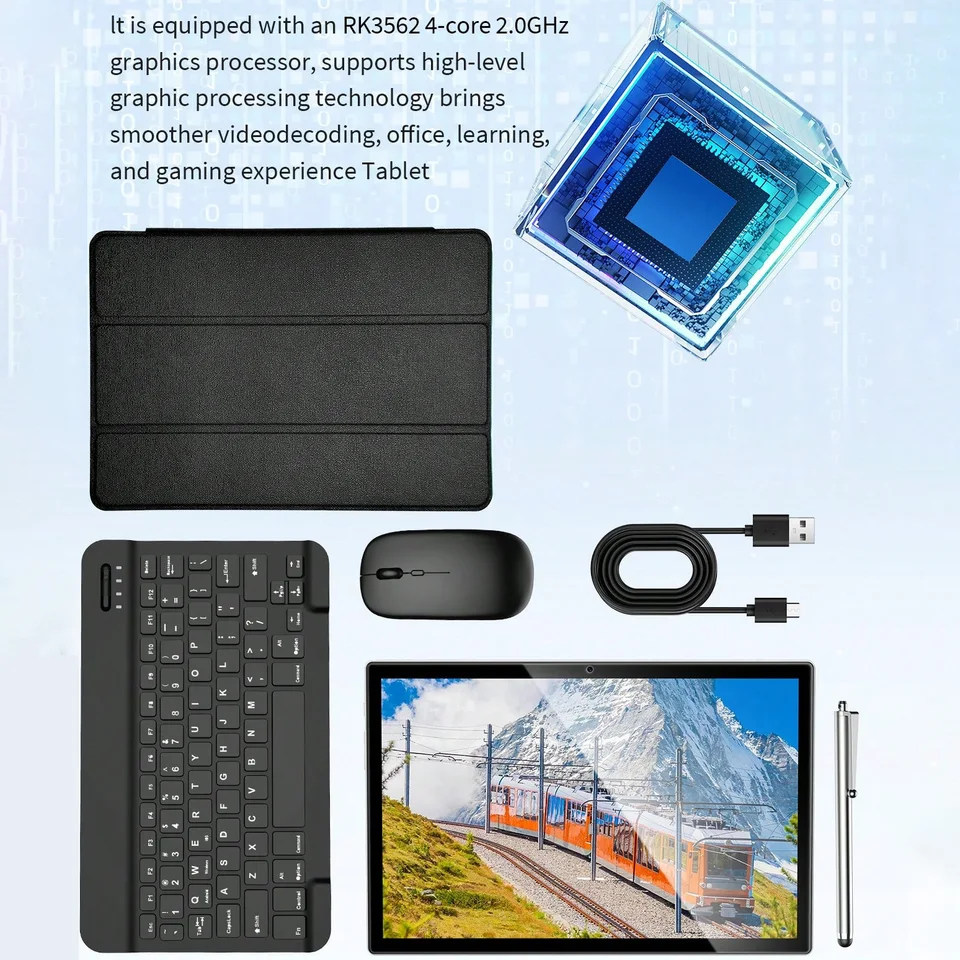 Relndoo 10.1 インチタブレット Android 14、8GB (4+4 拡張) RAM