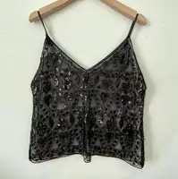 Puloru Trendy Sequins Beads Flower Pattern Vests Women's Sleeveless Open Back V Neck Camisoles See-Through Chic Summer Camis - Image 3