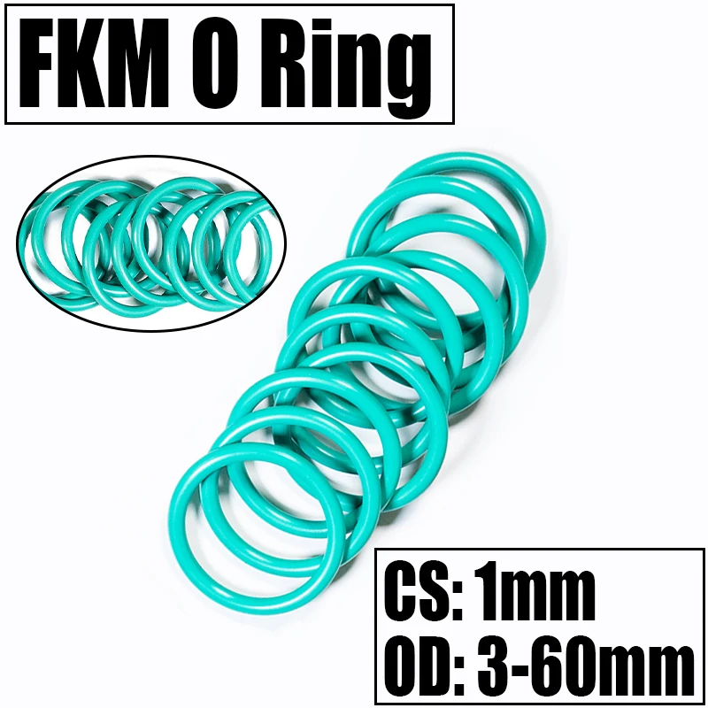 

Уплотнительное кольцо FKM 10/20 шт., уплотнительная прокладка, толщина CS 1 мм, внешний диаметр 3-60 мм, шайба с маслом/термостойкостью, прокладка из флюоровой резины