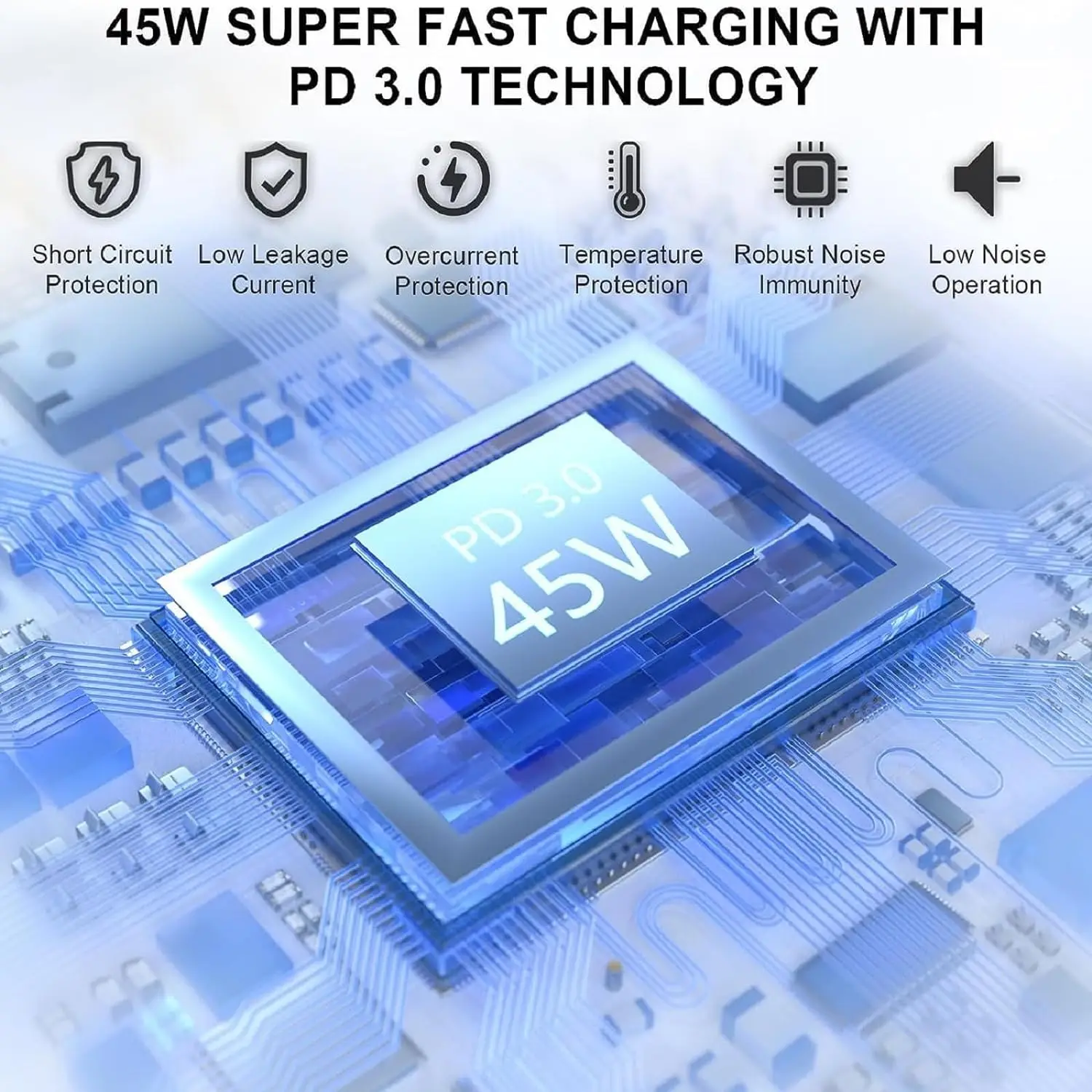 45W Samsung Super Fast Charger with 5A Type C Cable - UK Plug Adapter