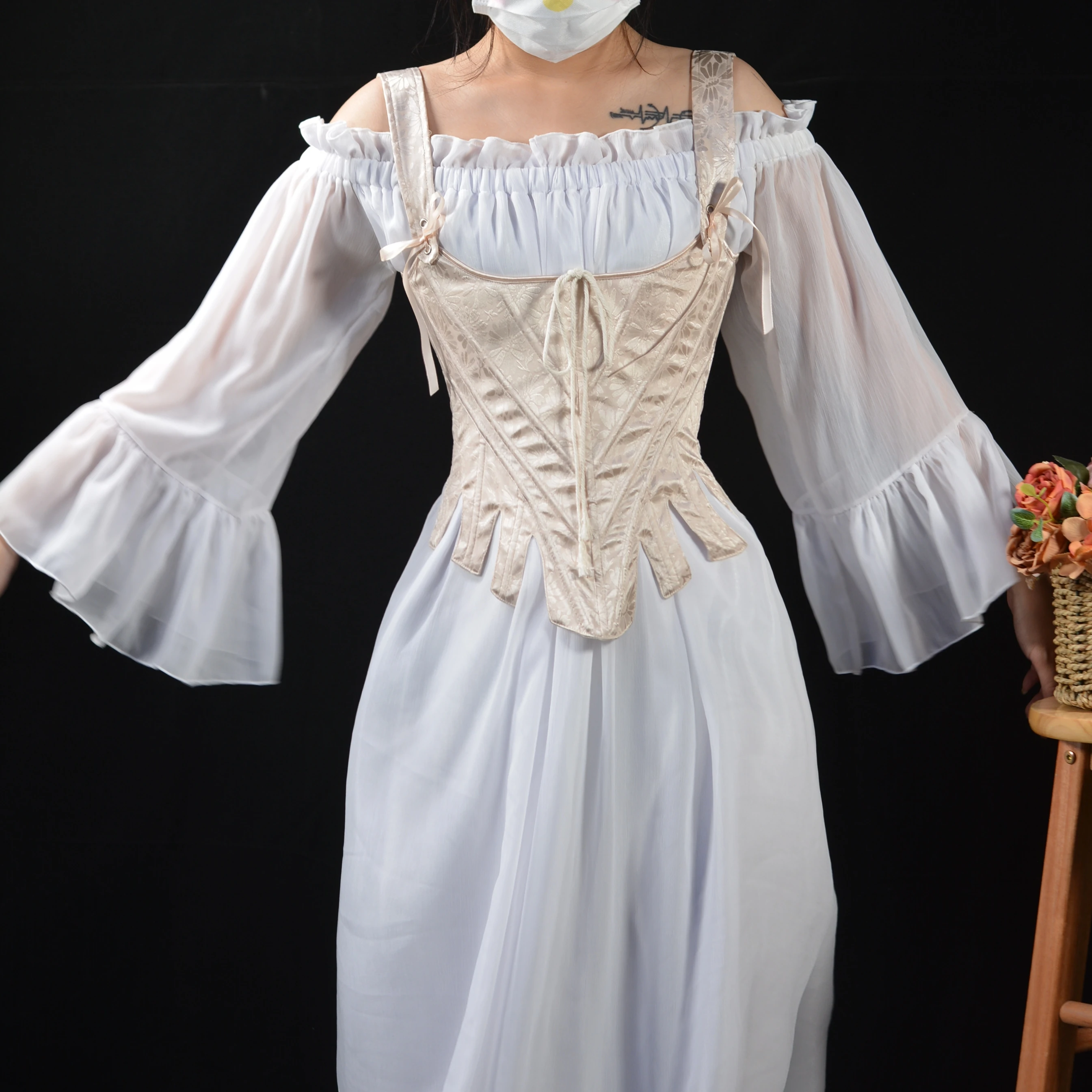 Shoulder Straps Retro Corset Women Renaissance Bustier Tank Top