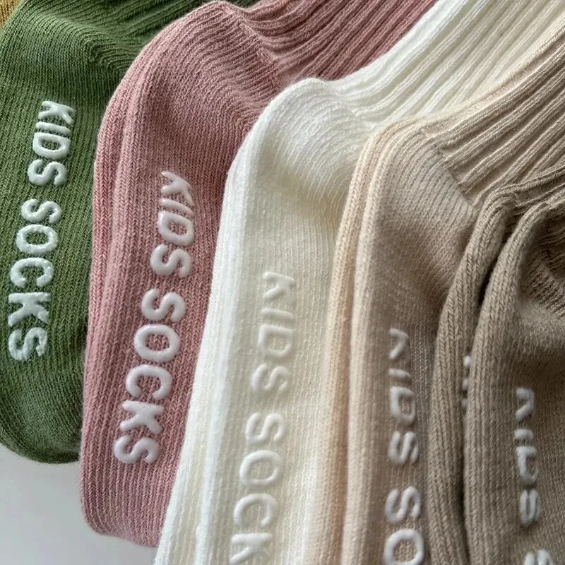 Baby Socks 3Pairs/Lot Boys Girls Cotton Stripe Soft Non-Slip Rubber Grips Floor For 0-3 Years