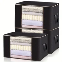 Foldable storage bag large wardrobe clothing organization bag under bed storage box dustproof cotton quilt storage bag 2