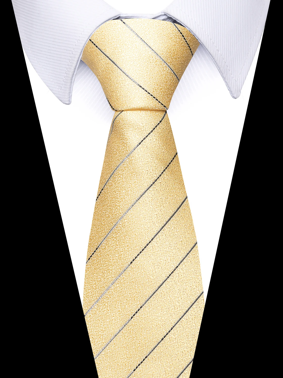 100% Silk Brand Ties Men Jacquard Silk 8 cm Necktie Suit Accessories Solid Black Fit Business Workplace