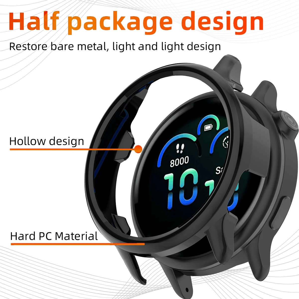 Premium Shockproof Protective Hard Case for Smartwatch - Durable Bumper Shell Cover