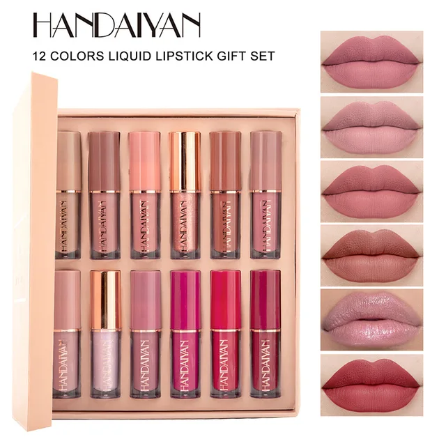 12 Color Matte Liquid Lipstick Kit Non Stick Cup Waterproof Lip Gloss Long Lasting Korean Cosmetics Makeup For Women 1