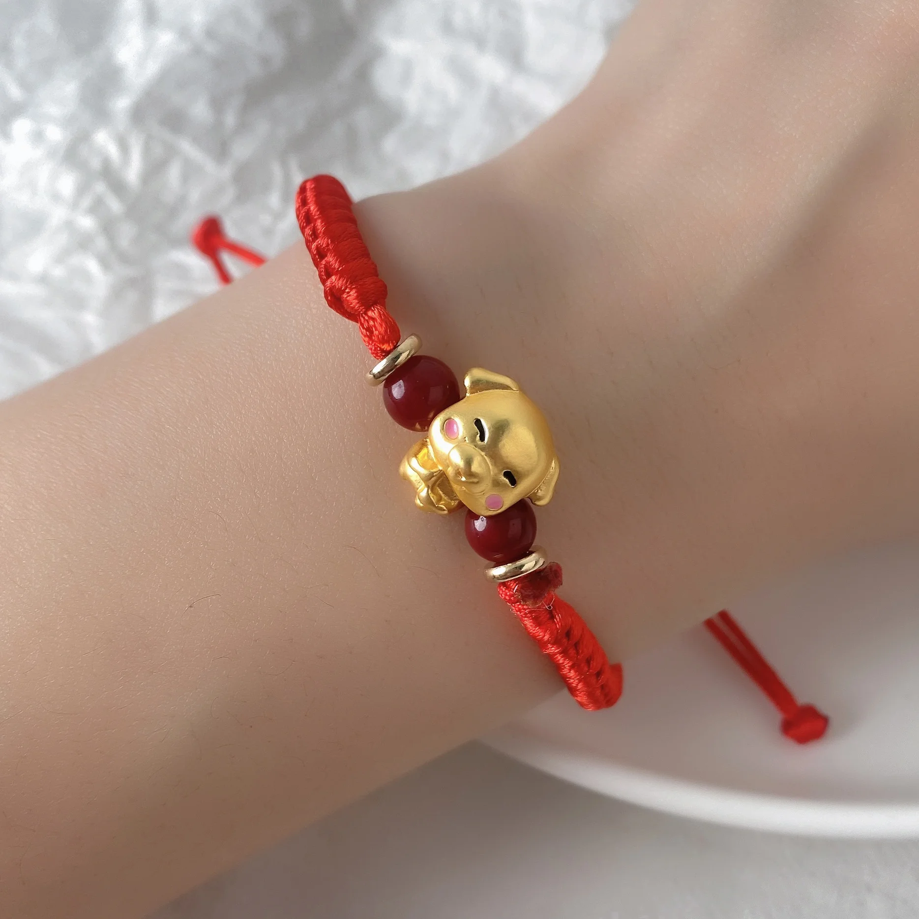 Constellation Zodiac Sign Braided Animal Bracelet Men Women Red Rope Gold Color Beads Bracelet Bangle Gift Jewelry 12