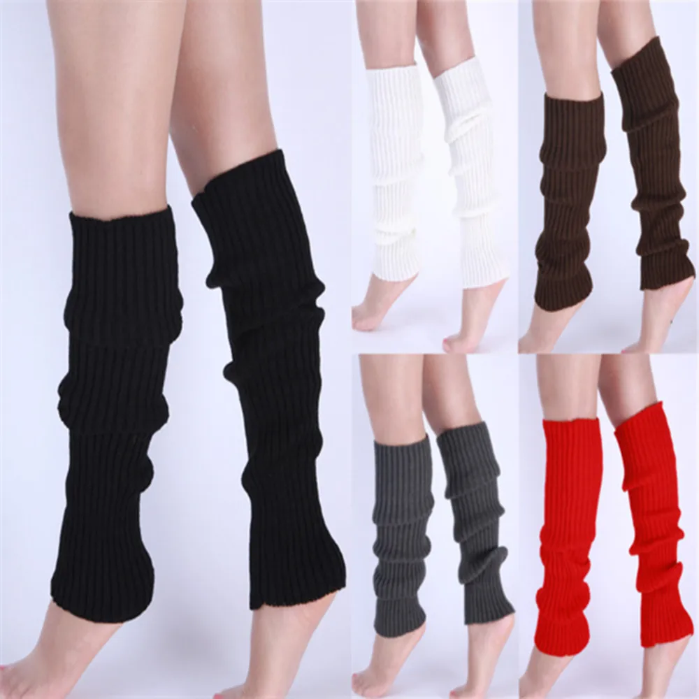 Ladies Winter Knitted Leg Warmers Boot Cuffs Trim Toppers Candy Colors