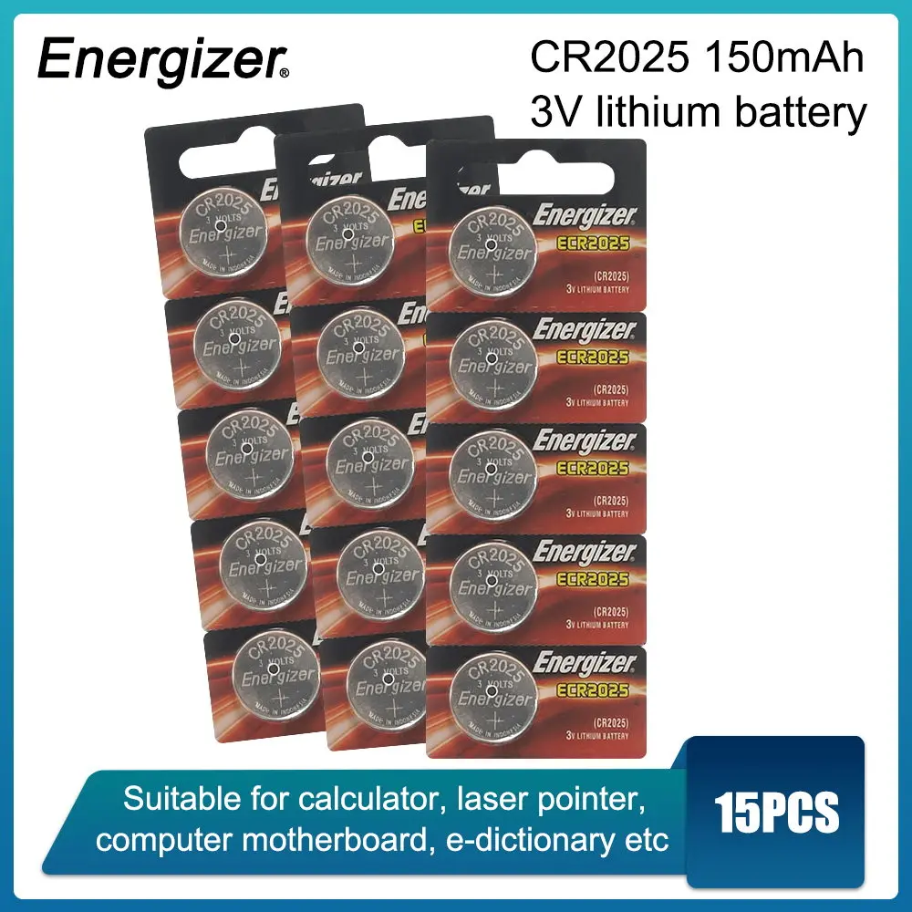 Original Energizer CR2025 DL2025 DLCR 2025 3V Lithium Batteries For Watch Toys Calculator Weight Scale Button Cell Battery battery packs Batteries