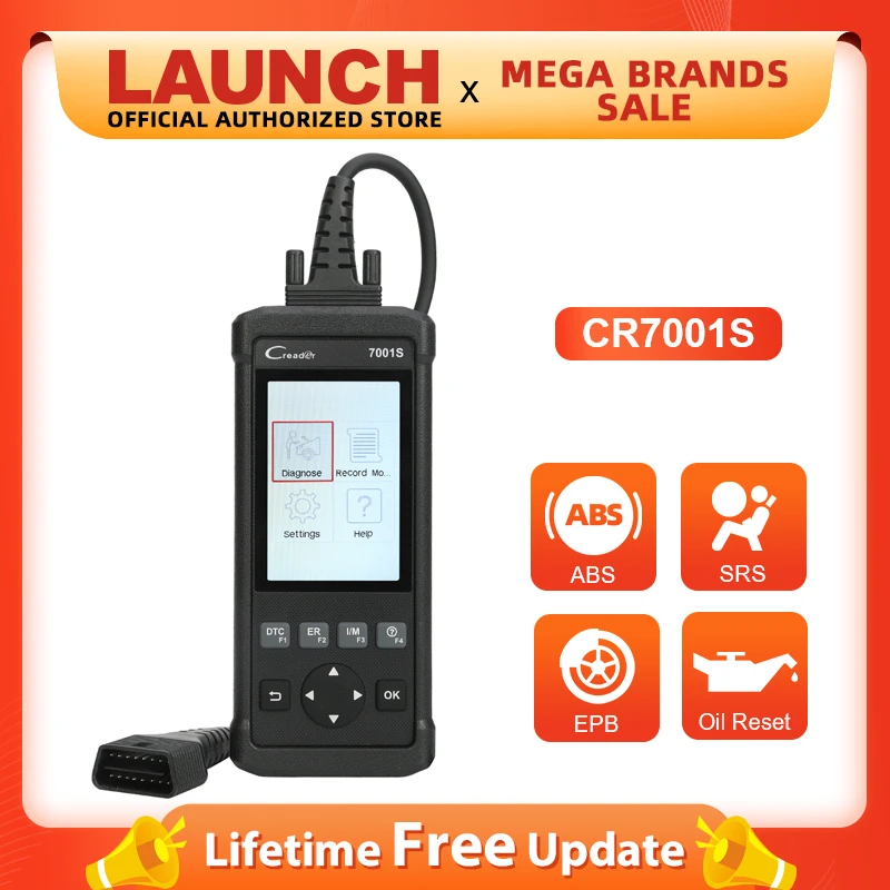 Launch Creader 7001s Obd2 Scanner Car Diagnostic Tool Abs Srs Scanner Automotivo Diagnostics