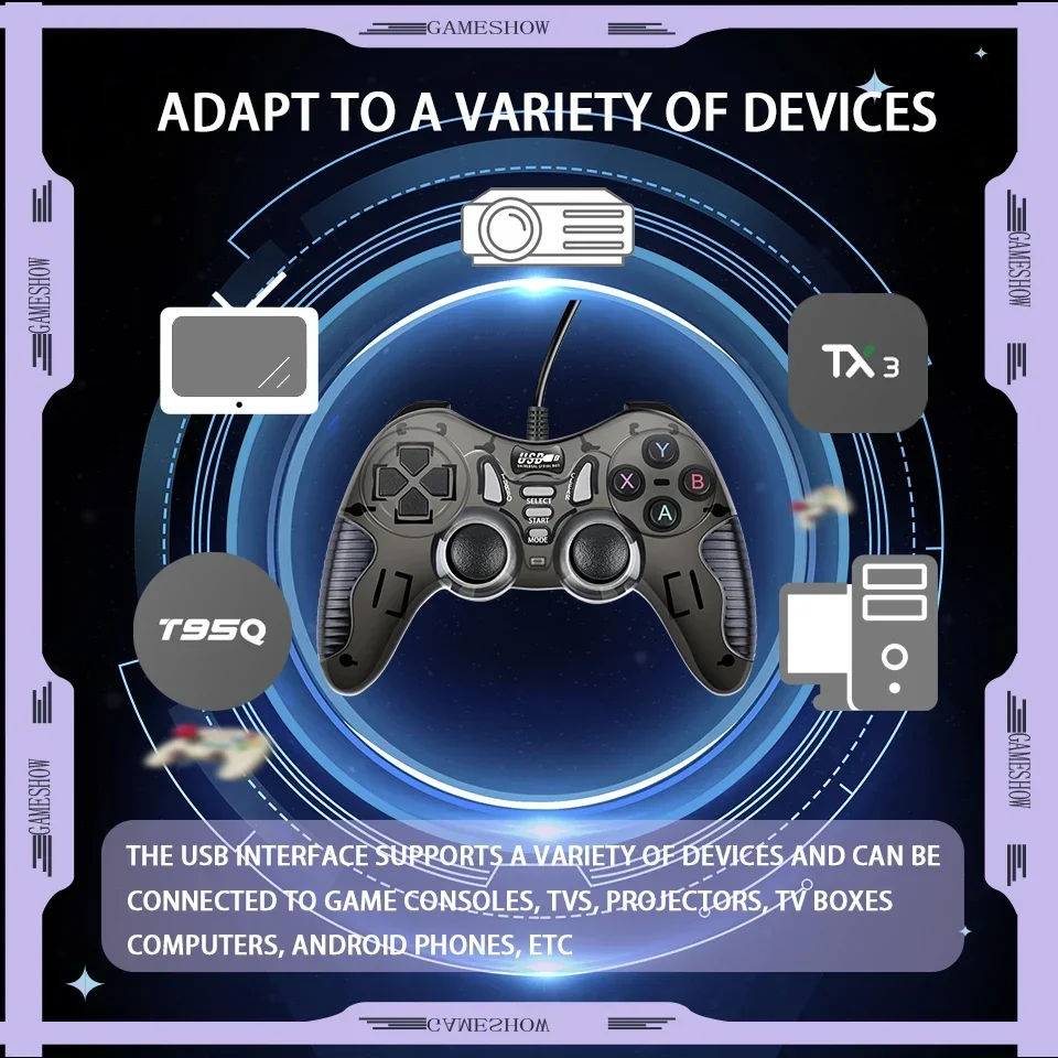 

Wired PC Game Controller For Sony PS3/Video Game Console/TV Box/Android Dual Vibration Motor Gamepad USB Gaming Gamepad Joystick