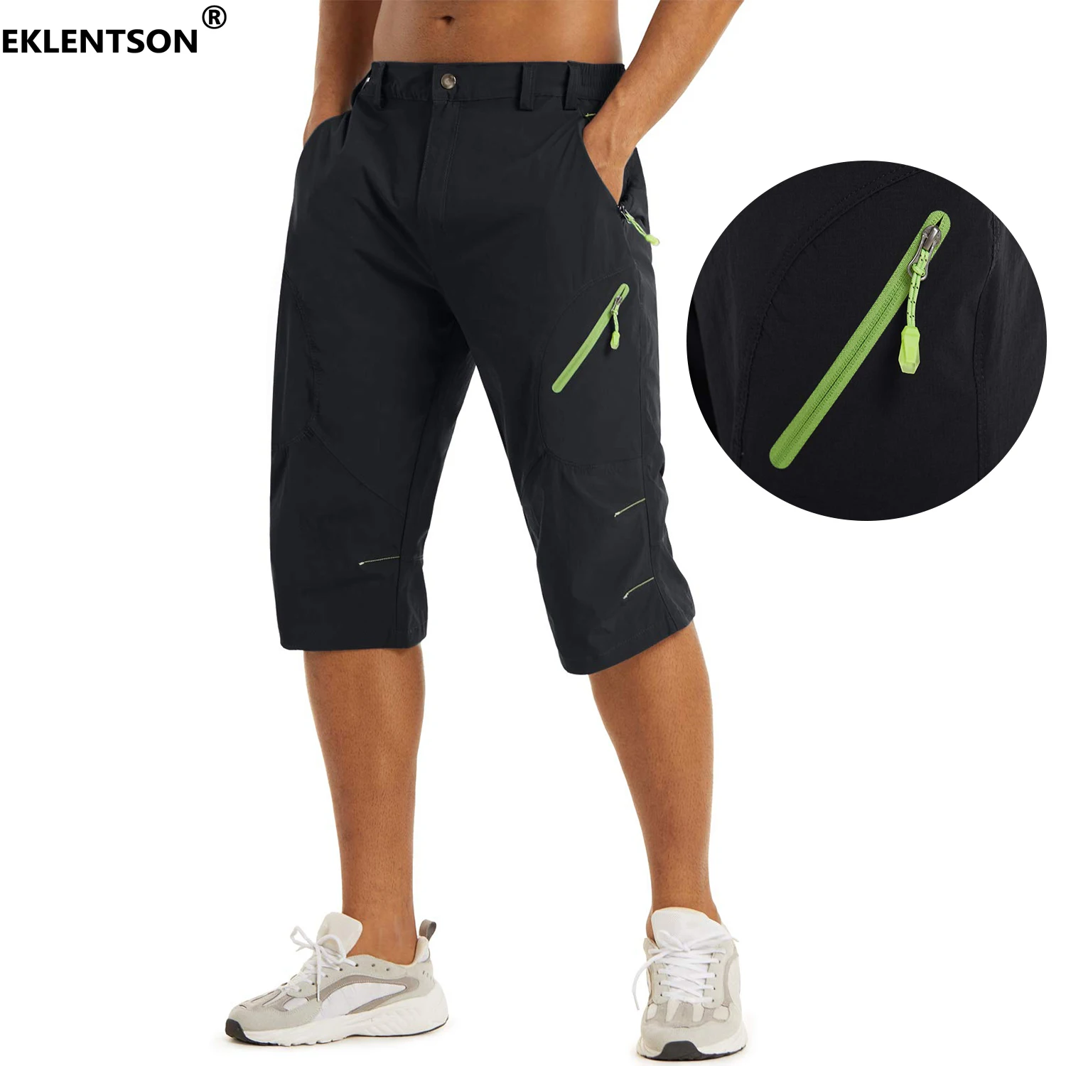 EKLENTSON Summer Men's Quick Dry Cargo Shorts with Zip Pocket for Outdoor Hiking Camping Mountaineer Shorts sport shorts