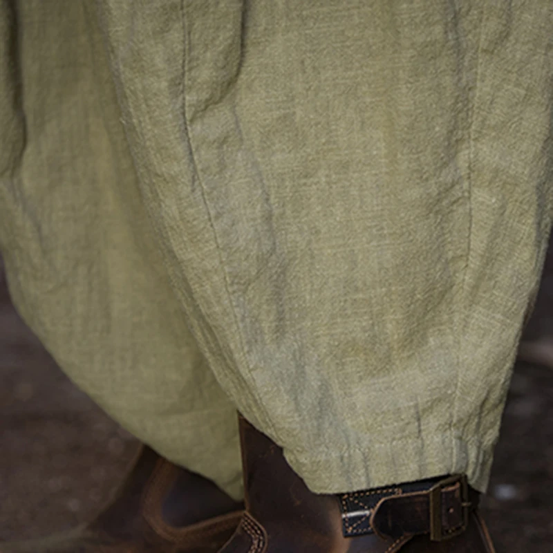 Vintage  Yoga Clothes Cotton  Linen Women High Waist Pants Baggy Loose  Large Oversized Size Women's Cargo Trousers Wide Leg