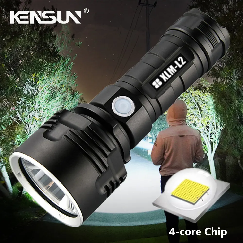

Super Bright 4-Core LED Flashlight Aluminum Miniature Electric Camping Flash Rechargable Searchlight Torch Light Flashlight