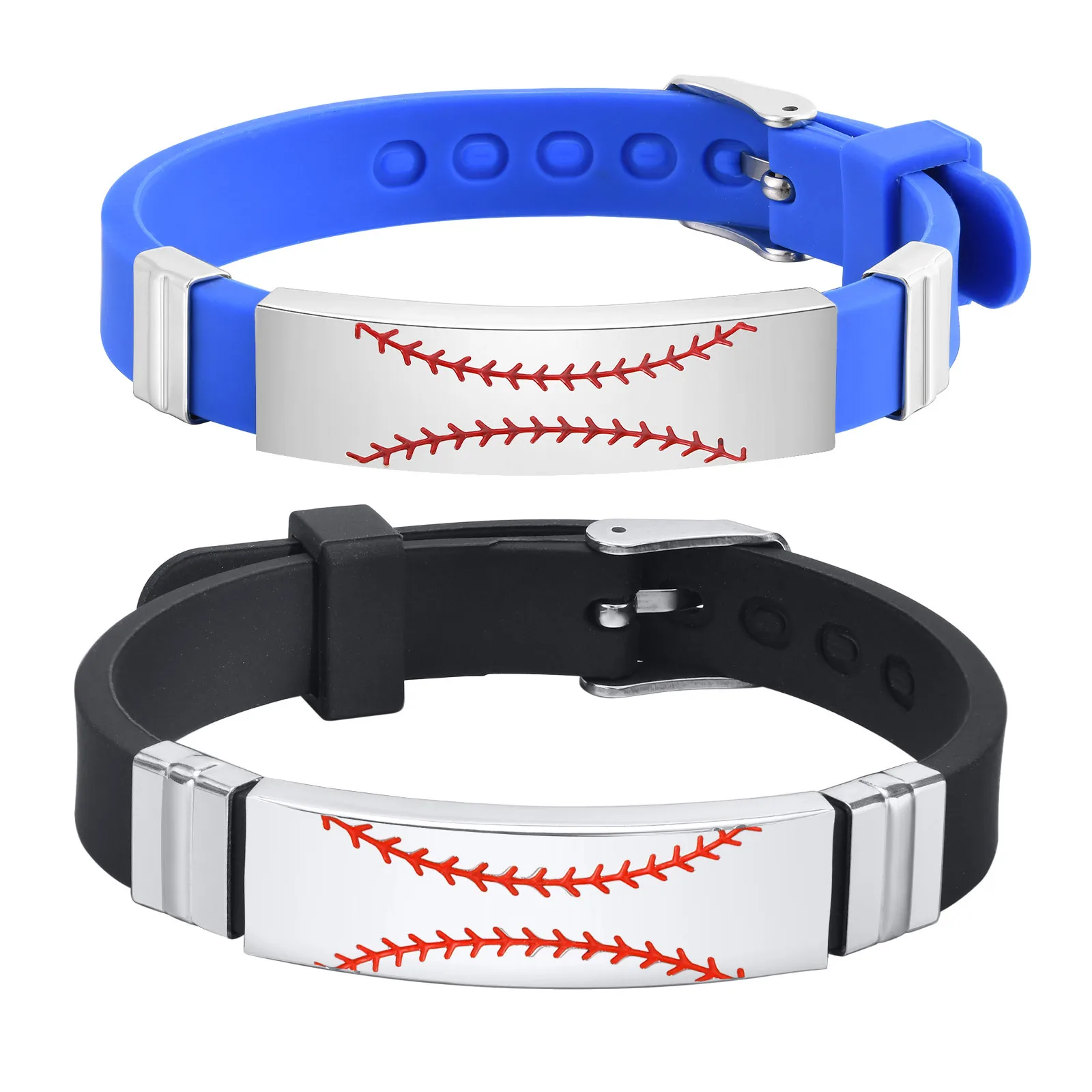 Baseball-gemustertes Armband für Männer und Jungen, wasserdichtes Silikonarmband, Schmuckgeschenke für Baseball-Anthusiasten