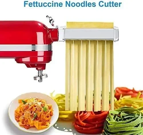 For All KitchenAid Stand Mixer Stainless Steel Pasta Maker Attachments Fettuccine Cutter