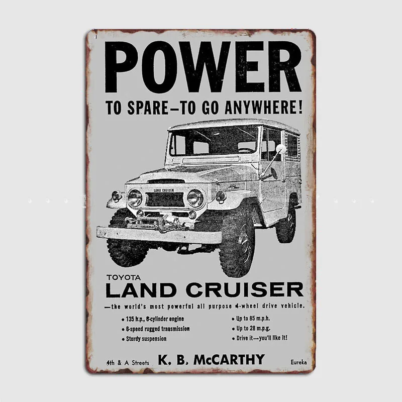 

Металлический плакат Land Cruiser в стиле ретро, уникальное украшение на стену в виде автомобильного клуба, винтажный Декор для дома и комнаты
