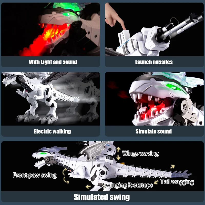 Children Dinosaurs Toys Electronic Boy Simulation Action Sound Light Spray Dinosaurs Model Education Toy For Kids Gifts 5