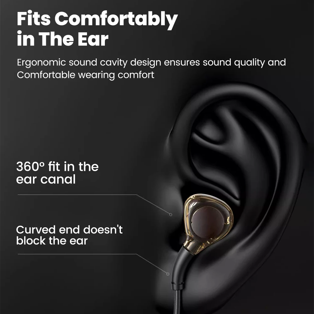 Wired In-ear Earphone 3.5MM Noise Cancellation Headphones Type C Sports Headphones For iPhone 16 15 Samsung Handsfree Earbuds 4