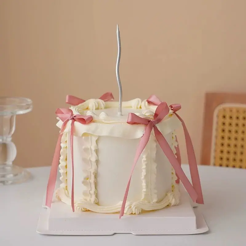 Red Pink Bow Ribbon Cake Decoration Desserts Birthday Wedding Party Cake Decor Valentine's Day Romantic Cake Decorating Supplies