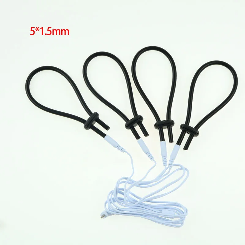 

E-Stim DIY Monopolar Conductive Loops Cock Rings Electrosex Penis Ring Rubber Tube TENS Unit Electrodes Sex Toys for Man