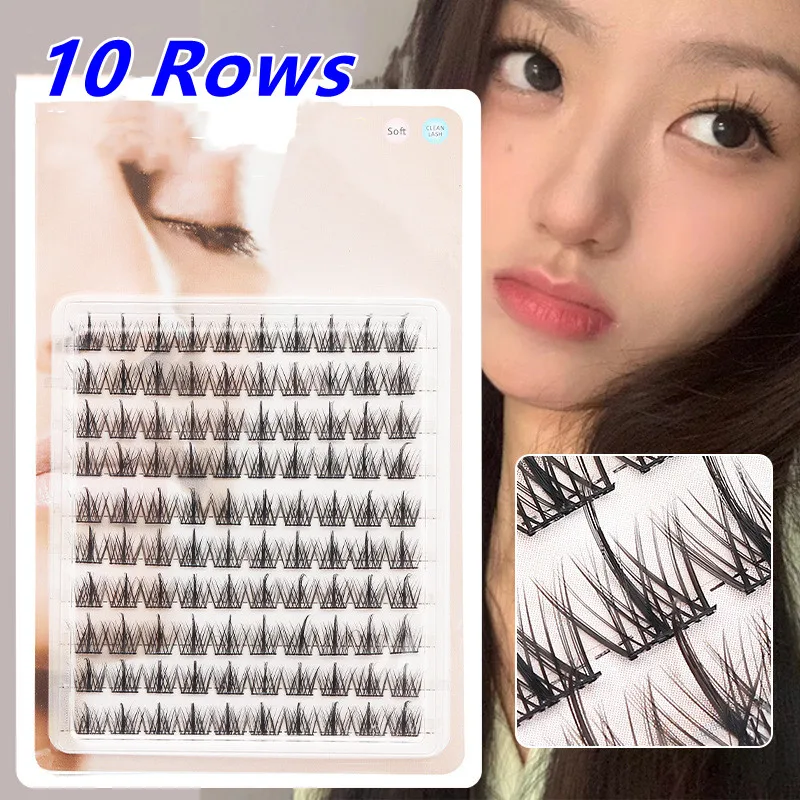 

3PCS Lashes Fake Eyelashes 10 Rows False Eyelashes Extension Cosplay Eyelash Clusters Lashes Korean Manga Lashes Clusters Makeup