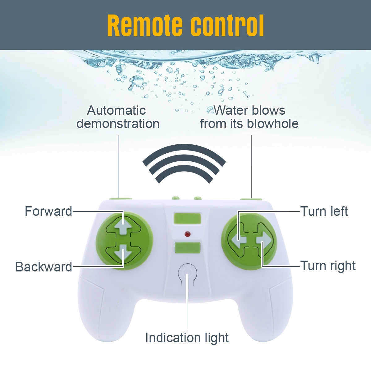상어 RC 돌고래 고래 물 스프레이 장난감, 원격 제어 보트 선박 잠수함 로봇 물고기 전기 장난감, 어린이 크리스마스 선물