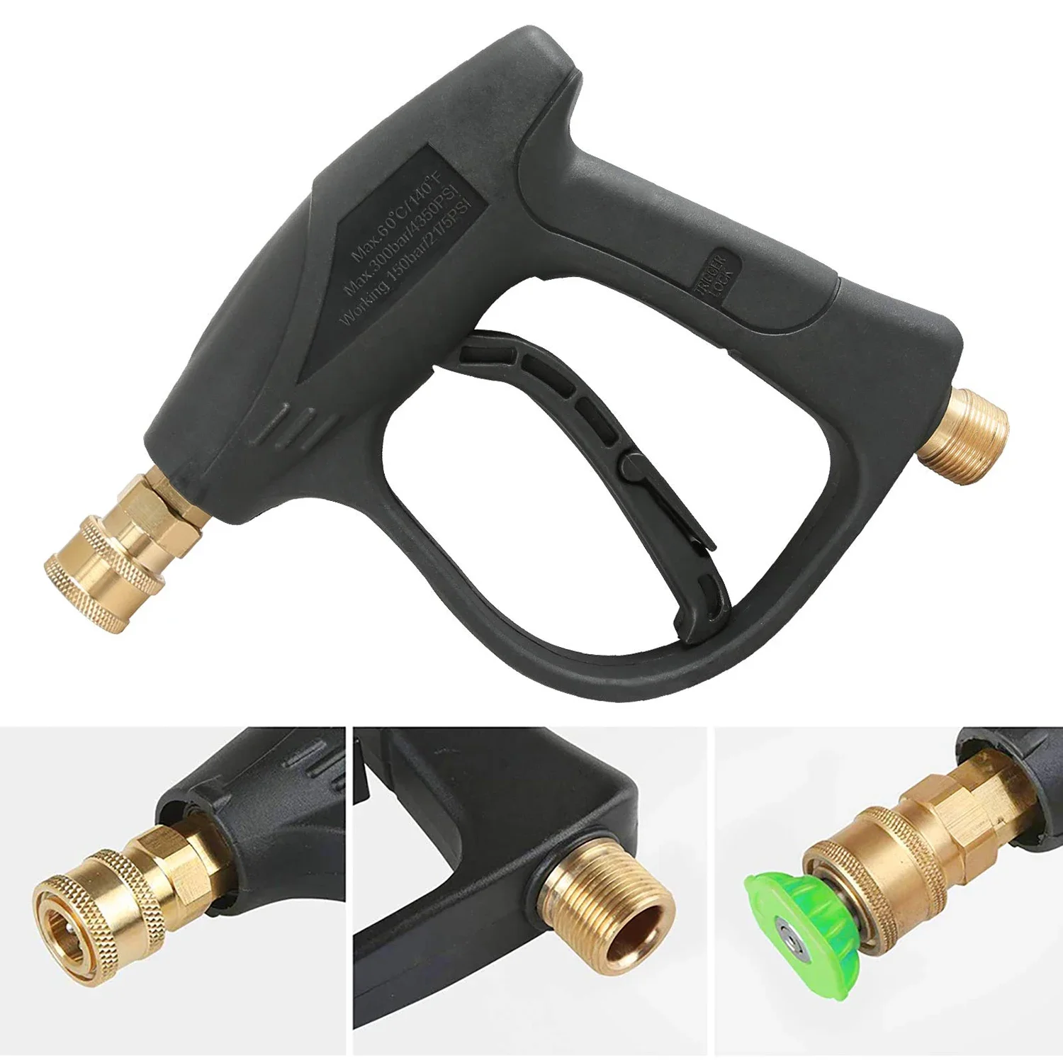 Description Picture 4 of itemM22-14 High Pressure Washer Kit 1/4" Quick Plug Universal Spray Gun Household Snow Foam Cannon Nozzle Car Washing Water Gun