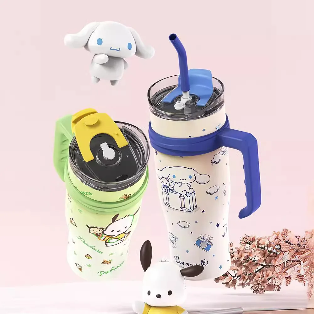 1200ml Sanrio Kuromi Thermos Bottle Cute Hello Kitty Sippy Water