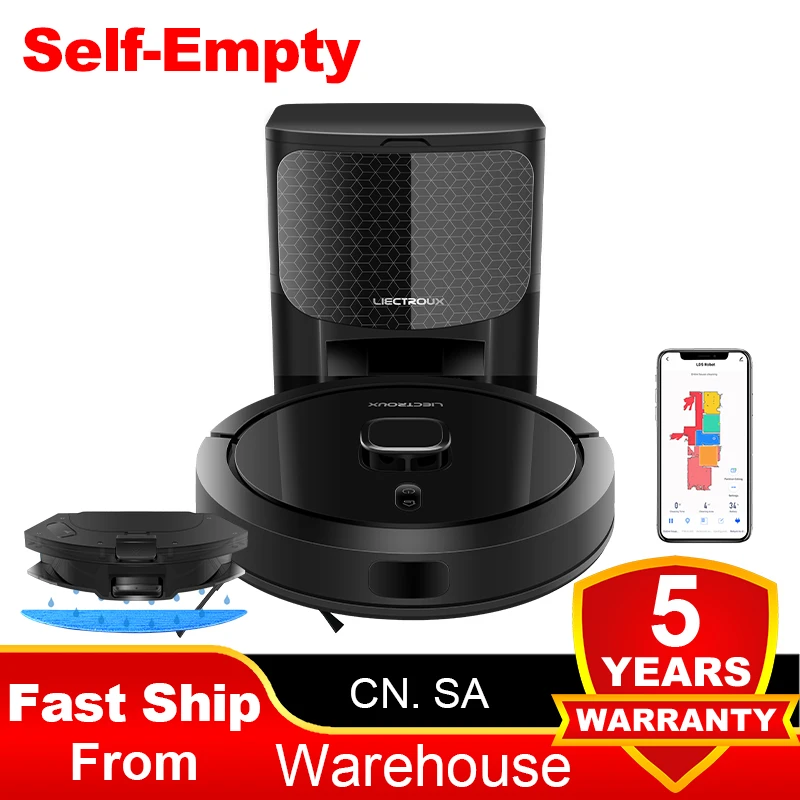 Liectroux G7 Lds Robot Vacuum Cleaner & Mop Combo,self Empty,laser
