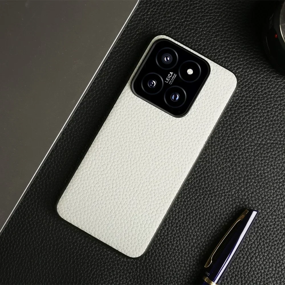 NZN Premium Genuine Leather Full-Wrap Litchi Phone Case