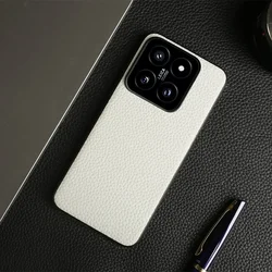 NZN Premium Genuine Leather Full - Wrap Litchi Phone Case for Xiaomi 17T Pro (Grey 6311)