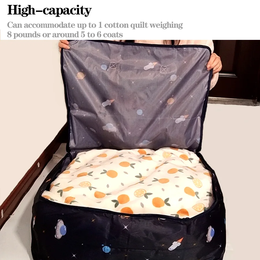Handheld cotton quilt bag for moving and traveling packing clothes and luggage waterproof and dustproof Oxford cloth storage bag 4