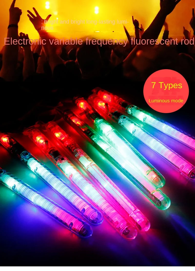 12/24pcs, Fiber Optic Light Sticks, Colorful Flashing LED Light Sticks,  Glow Sticks Party Supplies With Multicolor Light, 3 Flashing Modes, For  Partie