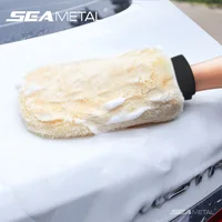 SEAMETAL Waterproof Car Wash Microfiber Gloves Soft Thickened Wool Plush Car Cleaning Mitt Double-faced Glove Car Wash Supplies 1