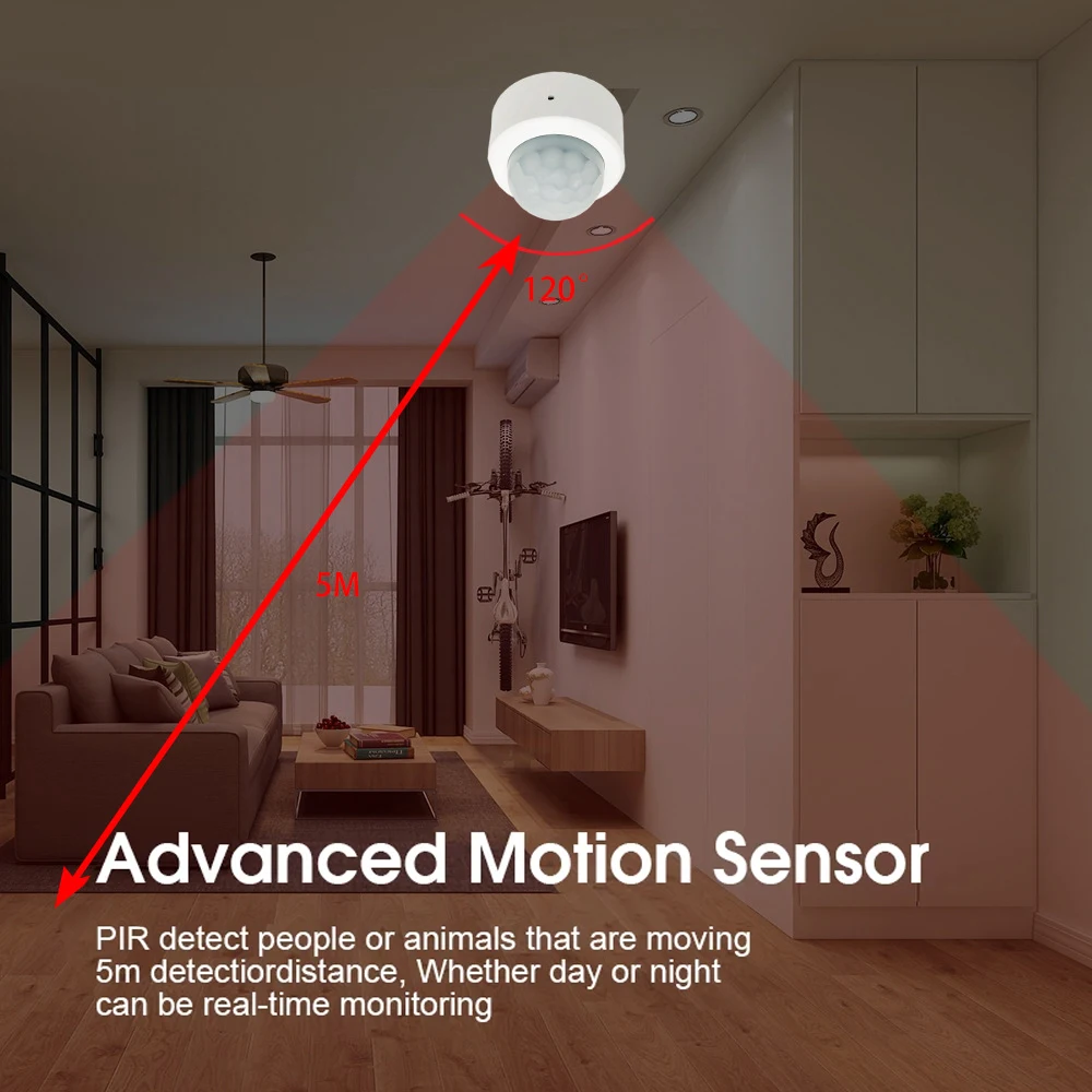 Tuya ZigBee PIR Motion Sensor Human Body Infrared Detector Security Burglar Alarm Sensor Works With Tuya Smart Life Alexa Google